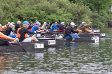 professional canoeist at a start line for a race