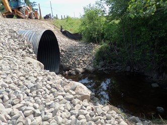 newly replaced culvert that has been stabilized