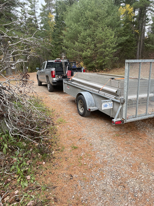 truck with loaded trailer