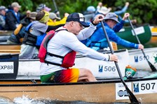 canoeist at a start line for a race
